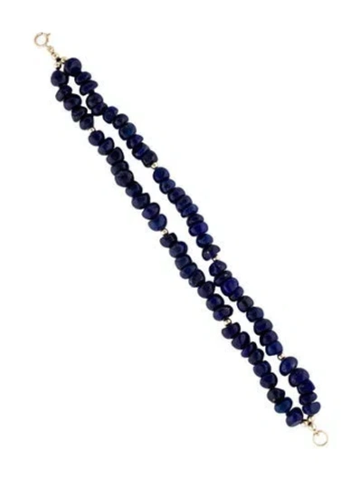 Pre-owned Bracelet 14k Lapis Lazuli Double Strand Bead , 6.25" In Multi