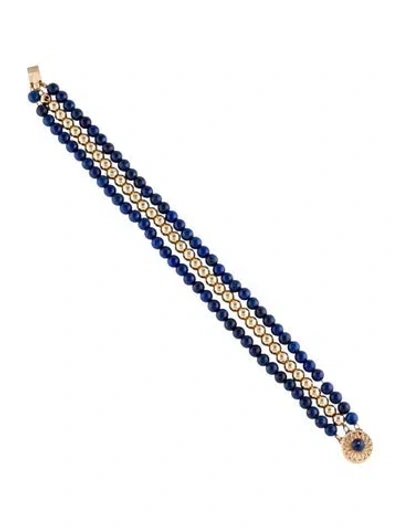 Pre-owned Bracelet 14k Lapis Lazuli Multistrand Bead