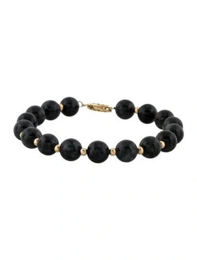 Pre-owned Bracelet 14k Larvikite Bead , 6.5" In Multi