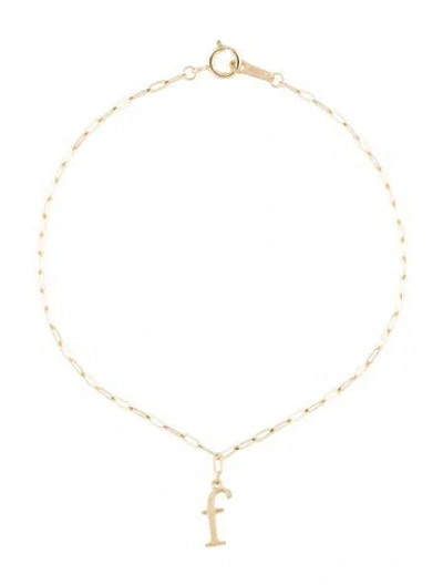 Pre-owned Bracelet 14k Letter 'f' Charm , 6.75" In Multi