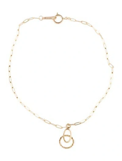 Pre-owned Bracelet 14k Link Charm , 6.5" In Multi