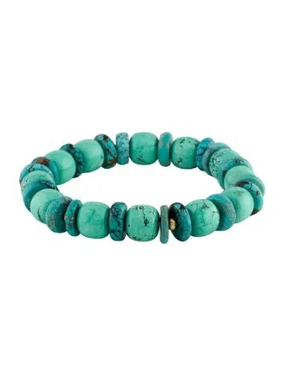 Pre-owned Bracelet 14k Magnesite &turquoise Bead , 7.25" In Multi