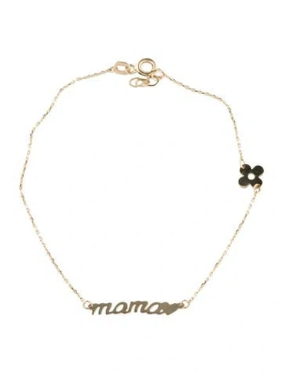 Pre-owned Bracelet 14k 'mama' Chain Link , 7.5" In Multi