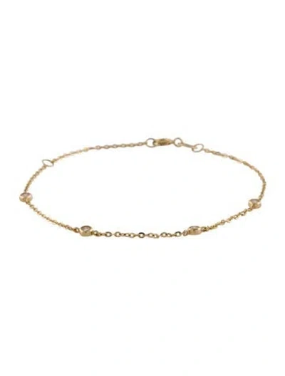 Pre-owned Bracelet 14k Moissanite Station , 7" In Multi