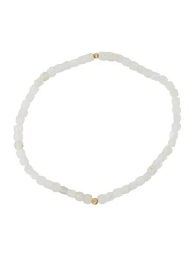 Pre-owned Bracelet 14k Moonstone Labradorite Bead , 6" In Multi