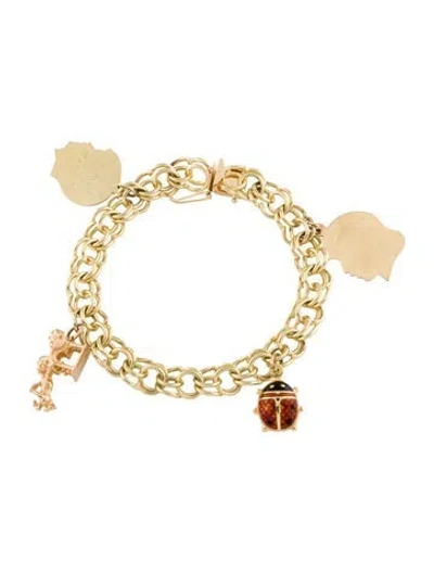 Pre-owned Bracelet 14k Multi Charm , 6.25"