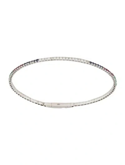 Pre-owned Bracelet 14k Multistone Bangle , 7"