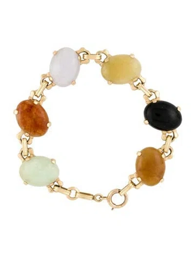 Pre-owned Bracelet 14k Multi-stone Link , 7"