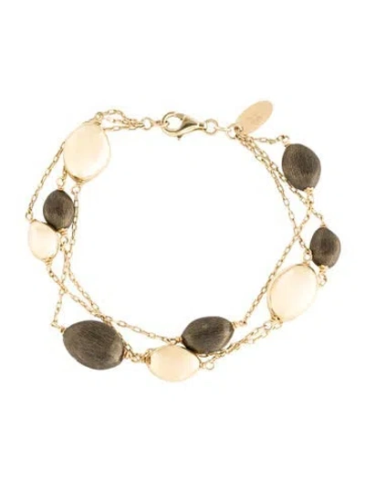 Pre-owned Bracelet 14k Multistrand Organic Bead Station , 7"