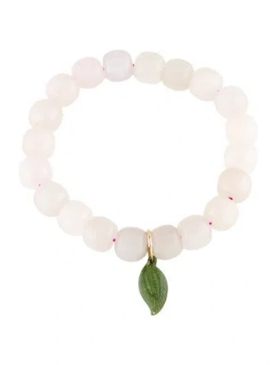Pre-owned Bracelet 14k Nephrite Charm Bead , 6.25" In Multi