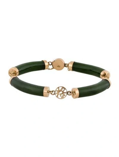 Pre-owned Bracelet 14k Nephrite Link , 6.75" In Multi