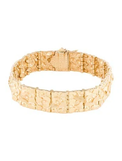 Pre-owned Bracelet 14k Nugget Link , 7.75" In Multi