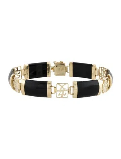Pre-owned Bracelet 14k Onyx Link , 6.75" In Multi