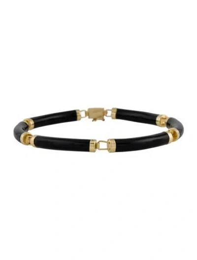Pre-owned Bracelet 14k Onyx Link , 7" In Multi