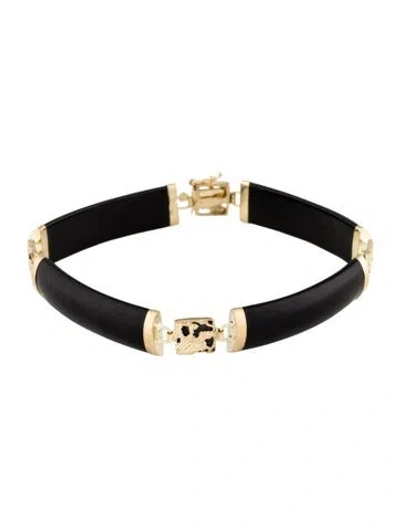 Pre-owned Bracelet 14k Onyx Link , 7.25" In Multi
