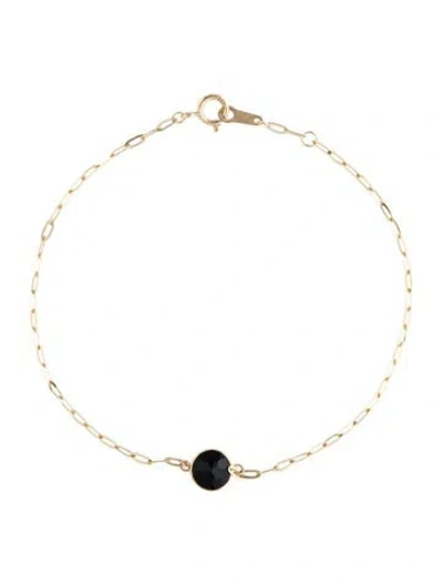 Pre-owned Bracelet 14k Onyx Station , 6.75" In Multi