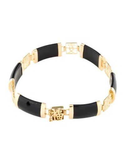 Pre-owned Bracelet 14k Onyx Station , 7" In Multi