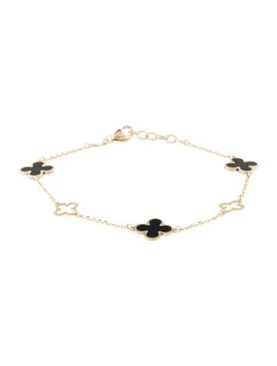 Pre-owned Bracelet 14k Onyx Station , 7" In Multi