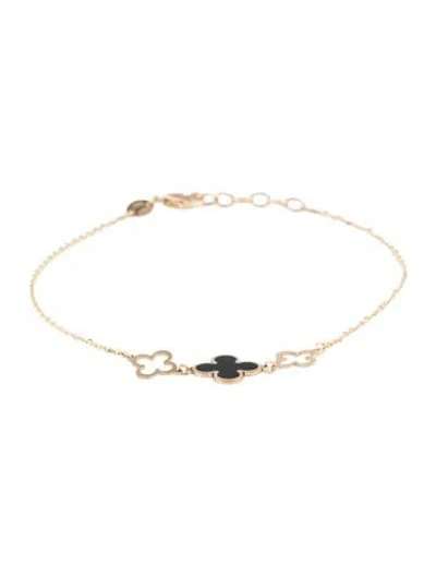 Pre-owned Bracelet 14k Onyx Station , 7" In Multi