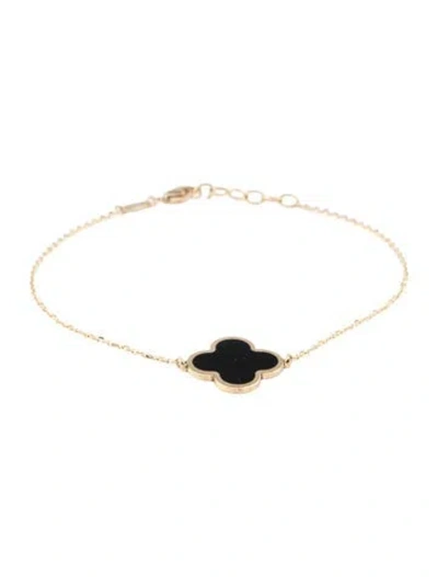 Pre-owned Bracelet 14k Onyx Station , 7" In Multi