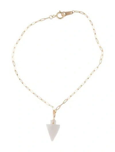 Pre-owned Bracelet 14k Opal Arrowhead Charm , 6.5" In Multi