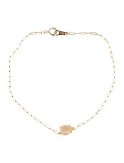 Pre-owned Bracelet 14k Opal Charm , 7" In Multi
