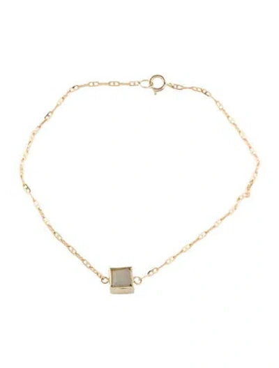 Pre-owned Bracelet 14k Opal Link , 6.75" In Multi