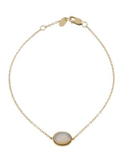 Pre-owned Bracelet 14k Opal Link , 7.25" In Multi