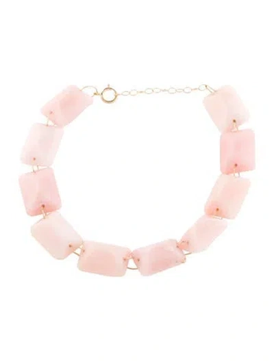 Pre-owned Bracelet 14k Opal Link , 8.25" In Multi