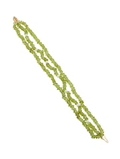 Pre-owned Bracelet 14k Pearl & Peridot Multistrand