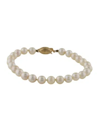 Pre-owned Bracelet 14k Pearl Bead , 6.25" In Multi