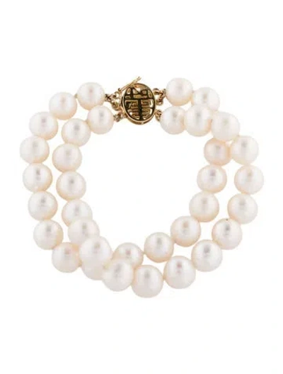Pre-owned Bracelet 14k Pearl Bead , 6.5" In Multi