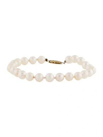 Pre-owned Bracelet 14k Pearl Bead , 6.75" In Multi
