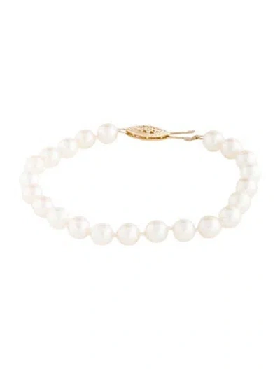 Pre-owned Bracelet 14k Pearl Bead , 6.75" In Multi
