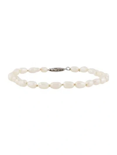 Pre-owned Bracelet 14k Pearl Bead , 7" In Multi
