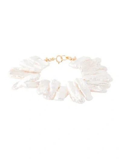 Pre-owned Bracelet 14k Pearl Bead , 7" In Multi
