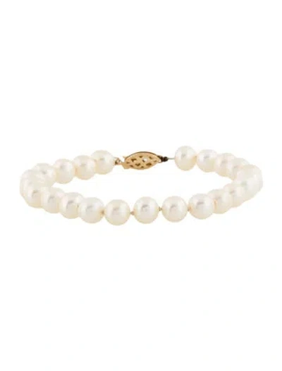 Pre-owned Bracelet 14k Pearl Bead , 7" In Multi
