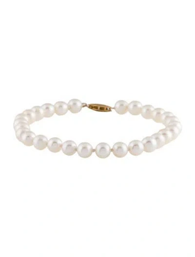 Pre-owned Bracelet 14k Pearl Bead , 7.5" In Multi