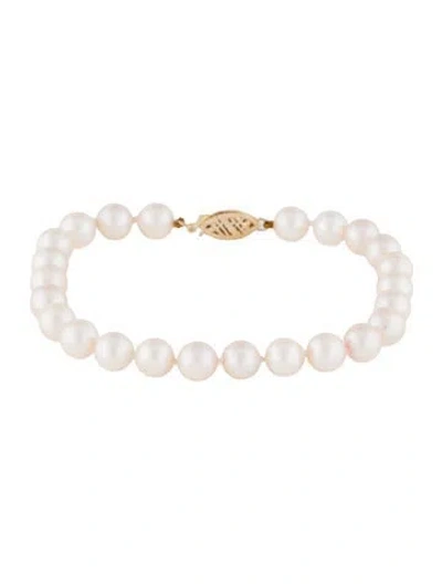 Pre-owned Bracelet 14k Pearl Bead Strand , 6.75" In Multi