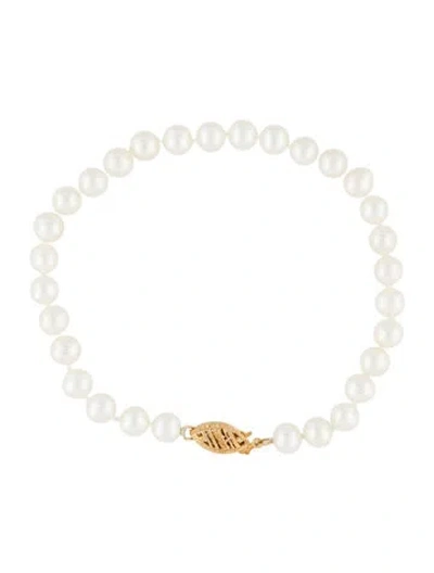 Pre-owned Bracelet 14k Pearl Bead Strand , 7" In Multi