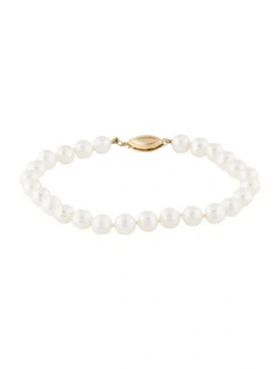 Pre-owned Bracelet 14k Pearl , 6.5" In Multi