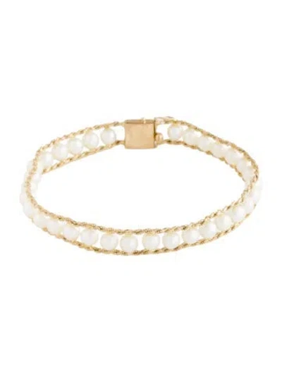 Pre-owned Bracelet 14k Pearl , 6.5" In Multi