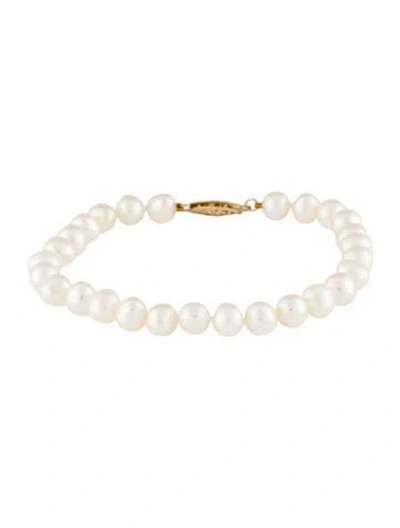 Pre-owned Bracelet 14k Pearl , 6.75" In Multi