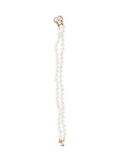 Pre-owned Bracelet 14k Pearl Double Strand , 6" In Multi