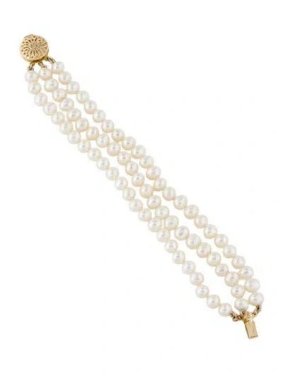 Pre-owned Bracelet 14k Pearl Multistrand , 5.75"