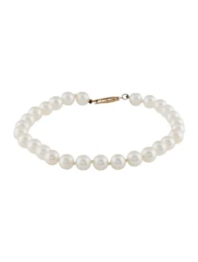 Pre-owned Bracelet 14k Pearl Strand , 7.25" In Multi