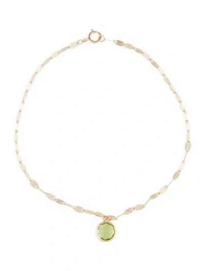 Pre-owned Bracelet 14k Peridot Charm , 6.75" In Multi