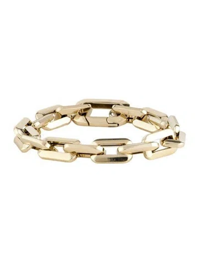 Pre-owned Bracelet 14k Rectangular Link , 6.5" In Multi
