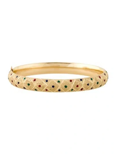 Pre-owned Bracelet 14k Resin Textured Bangle , 7" In Multi