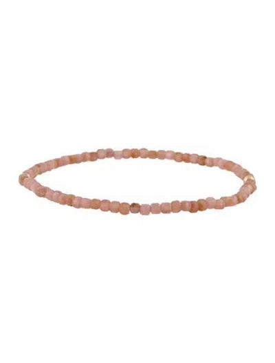 Pre-owned Bracelet 14k Rhodochrosite Bead Strand , 6.5" In Multi